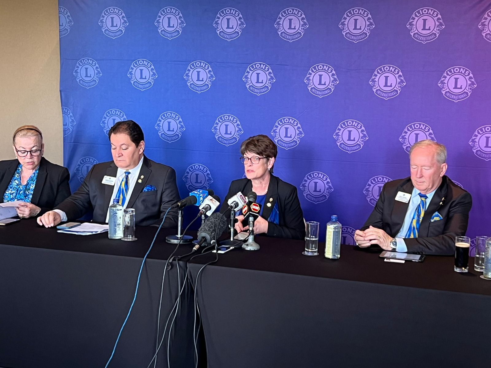 File image of the Lions International President Dr. Patti Hill adresssing the media.